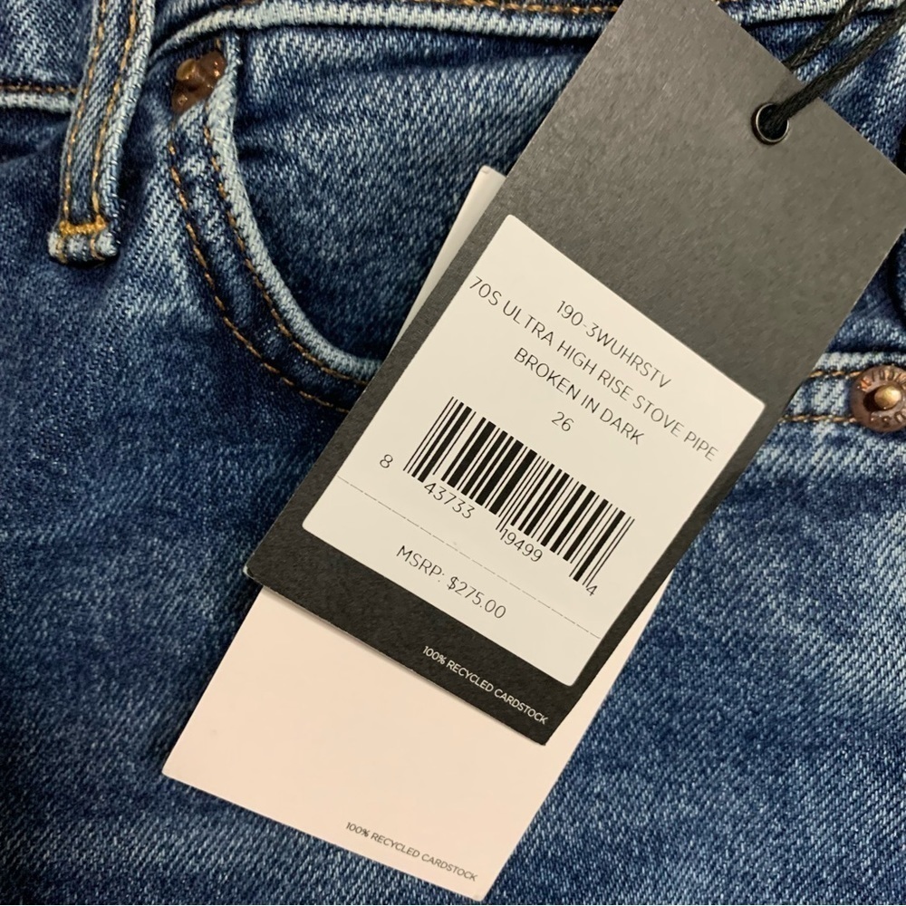 RE/DONE 70S ULTRA HIGH RISE STOVE PIPE
DENIM RAW HEMS WASH BROKEN IN DARK - Picture 11 of 16